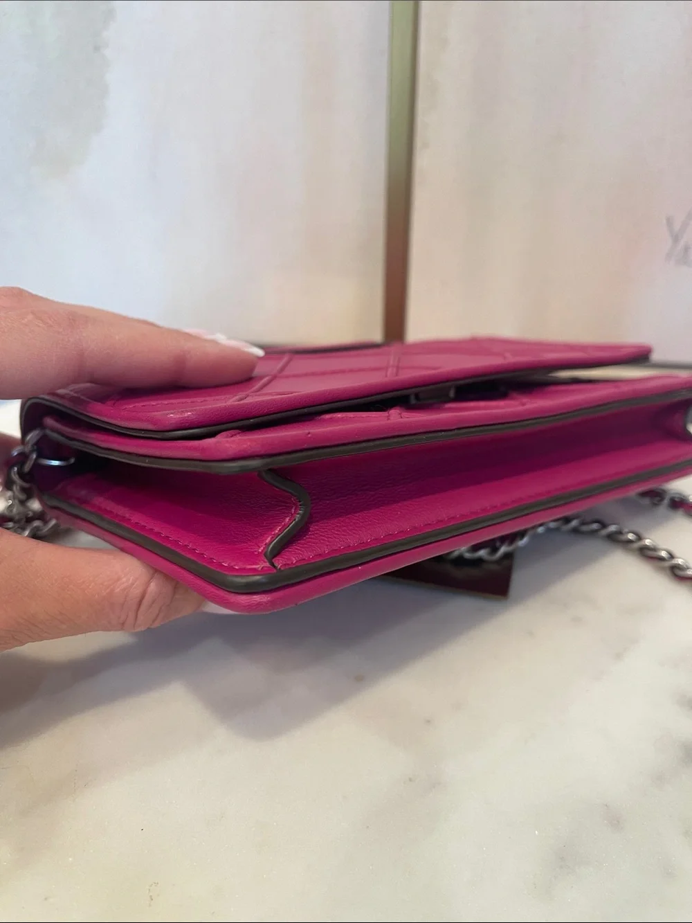 Tory Burch Pink Quilted Fleming Crossbody Bag